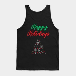 Happy Holidays, Xmas, Christmas Tree Design Tank Top